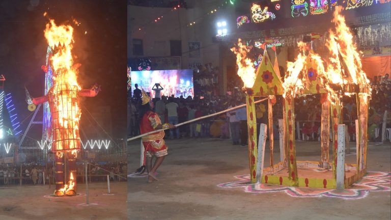 आगरा में विजयदशमी के अवसर पर आतिशबाजों ने किया शानदार प्रदर्शन