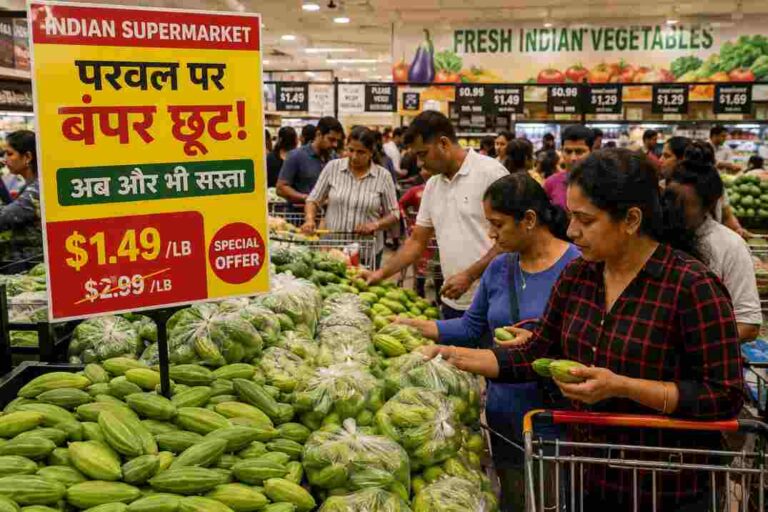 अमेरिका में परवल की छूट| इंडियन सुपरमार्केट में सस्ती सब्जी खरीदने उमड़े लोग